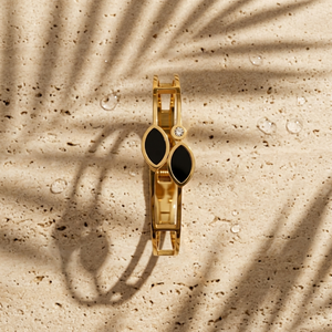 Onyx Marquise Cuff Bangle styled lifestyle shot