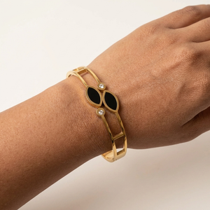 Onyx Marquise Cuff Bangle close-up detail