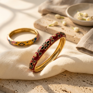 Scarlet Bloom Bangle close-up detail