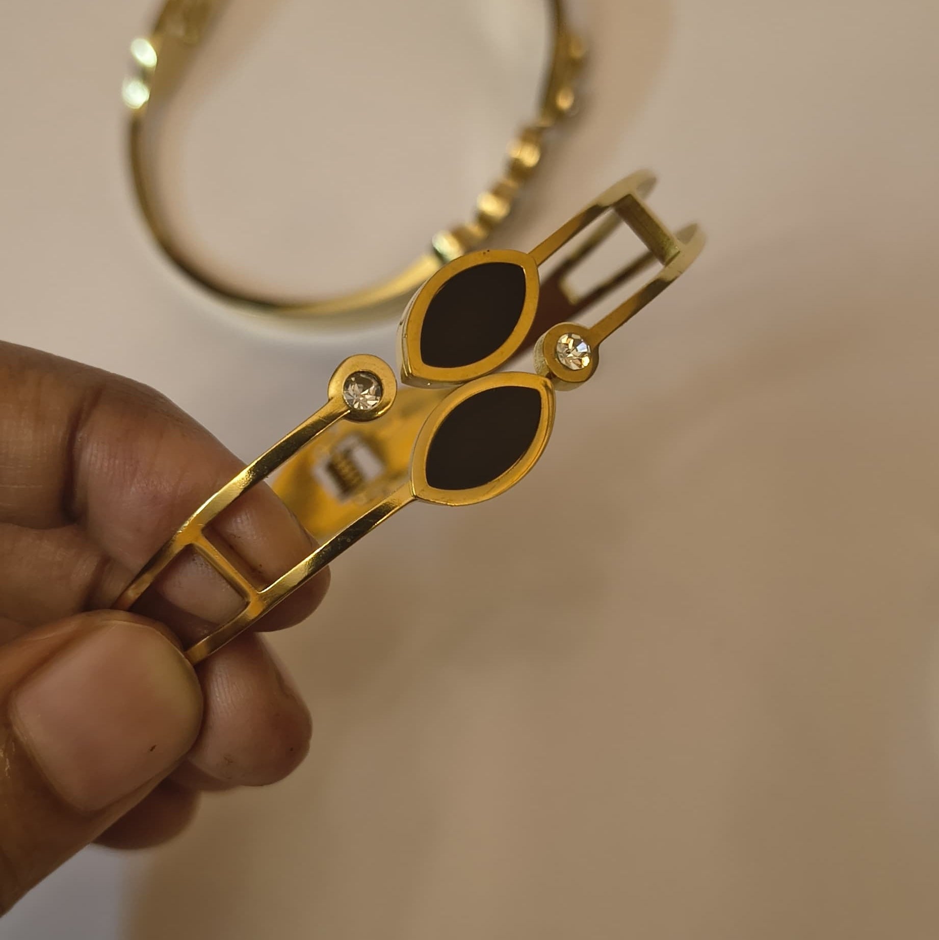 Onyx Marquise Cuff Bangle