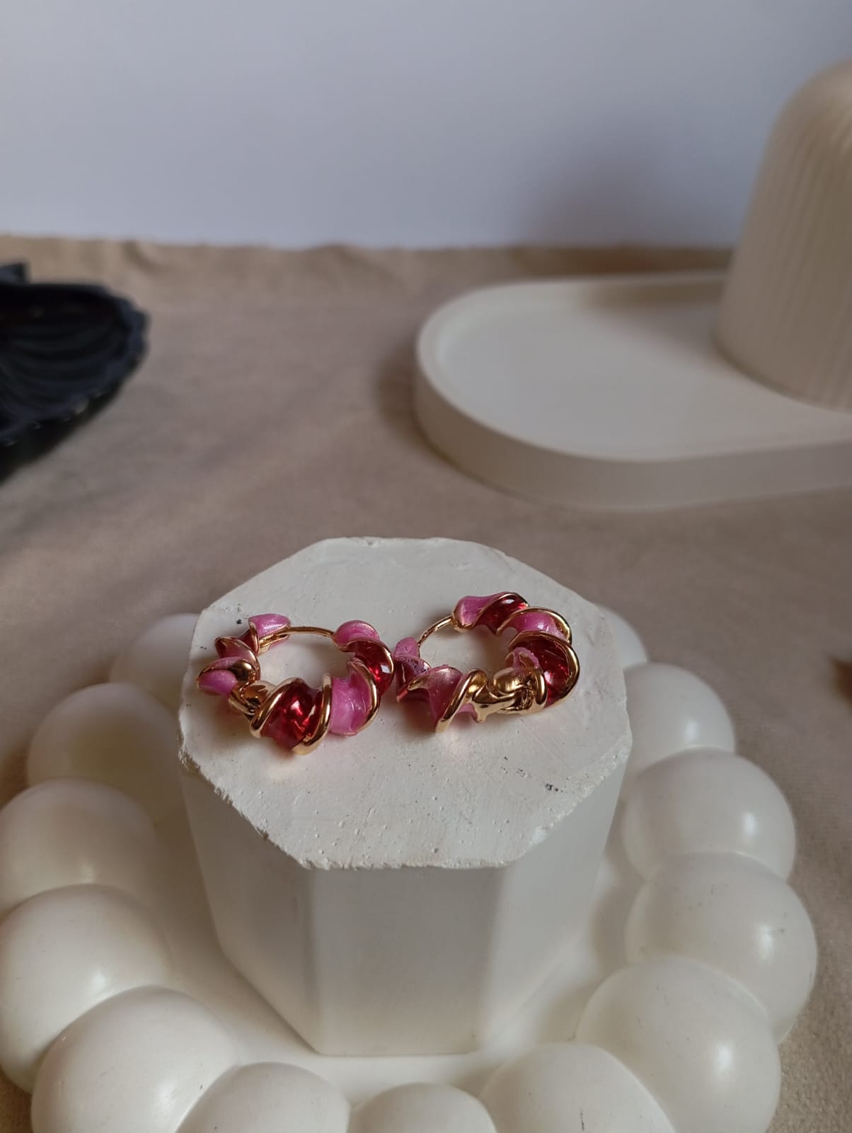 Twisted Petal Hoop Earrings