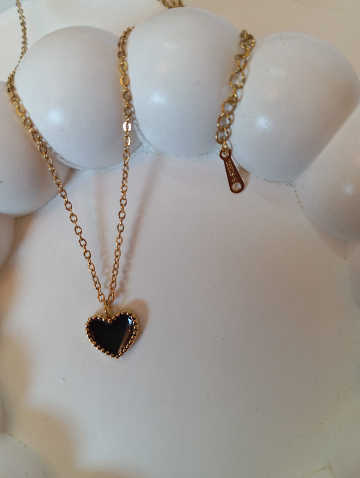 Black Enamel Heart Necklace