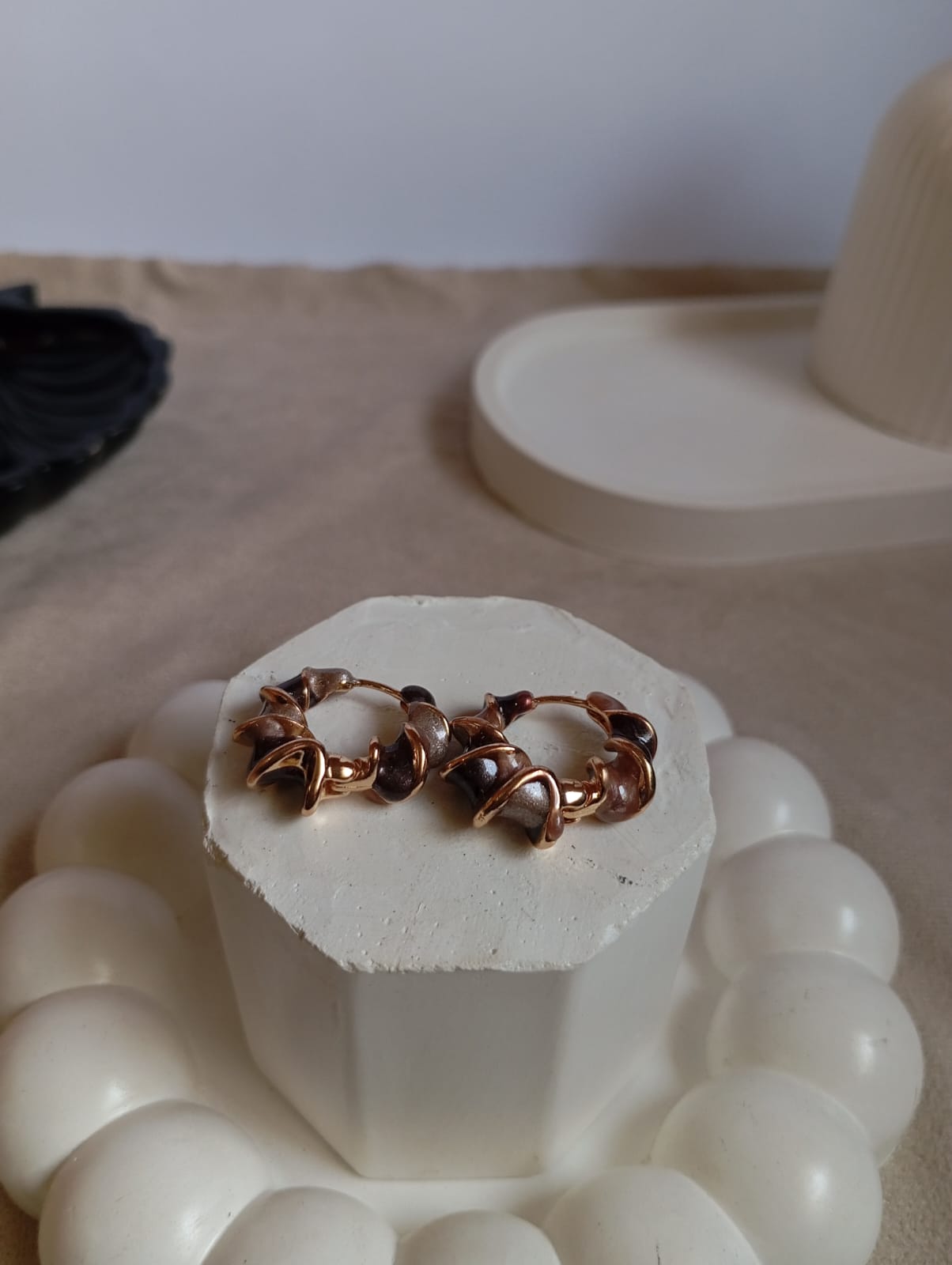 Twisted Petal Hoop Earrings